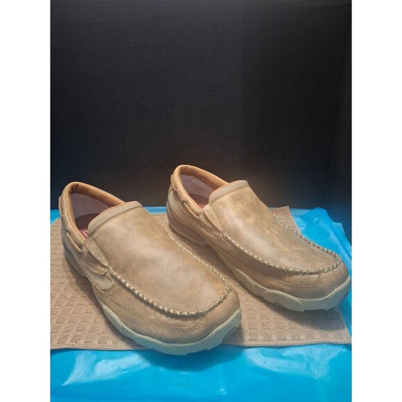 Twisted X Brown Leather Slip-On Loafers Mens Size 13W - Picture 1 of 9